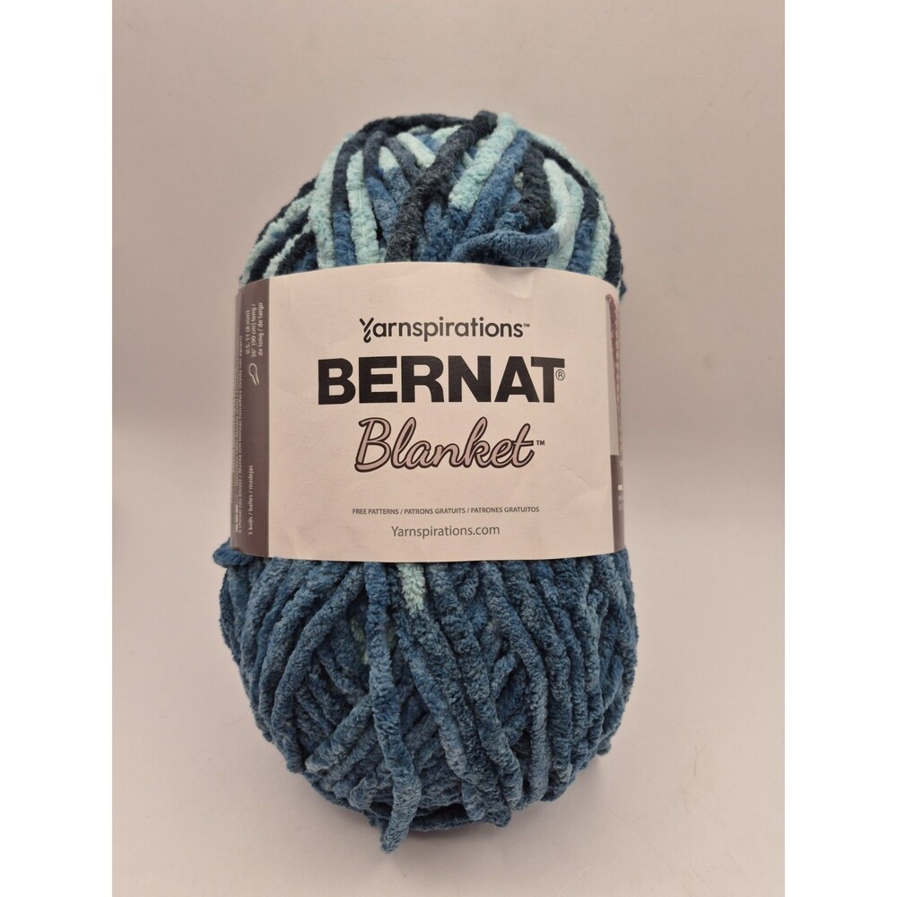 BERNAT BLANKET Yarn 1 Skein 10.5 Oz. TEAL DREAMS Polyester